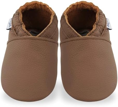 Mejale Anti-Slip Soft Leather Prewalker Moccasins Toddler Walking Shoes
