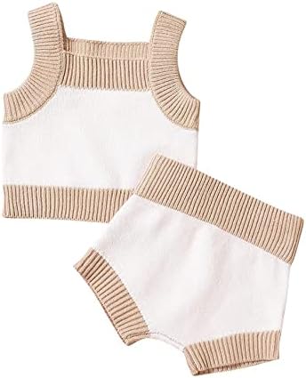 Baby Girls Summer Outfits Knitted sweater vest bloomers shorts set