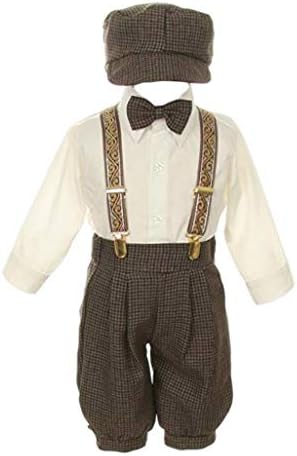 Vintage Houndstooth Bowtie Suspenders Knickers Suit Set