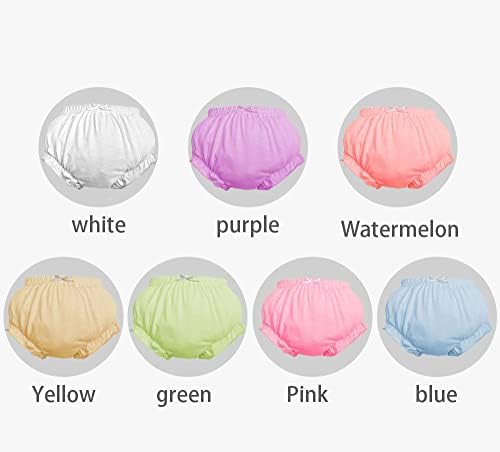 7-Pack Soft Cotton Baby Bloomers for Toddler Girls with Cute Patterns