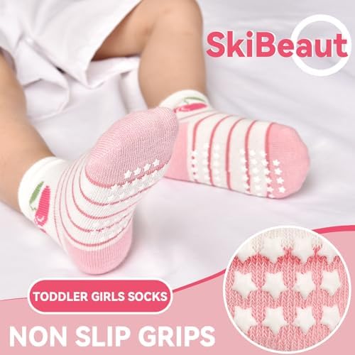 SkiBeaut Non-Slip Baby Socks for Toddlers - Cute Grips Design