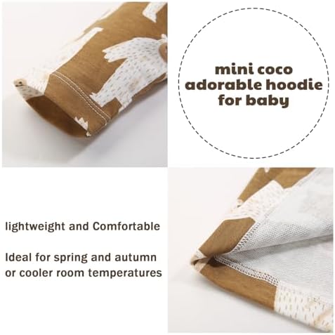 Minicoco Baby Toddler 100 Cotton Fall Spring Hoodie Perfect for Cooling Seasons