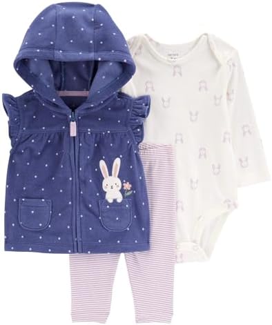 Carters Baby Girls 3-Piece Jacket Set - Soft Stretchy