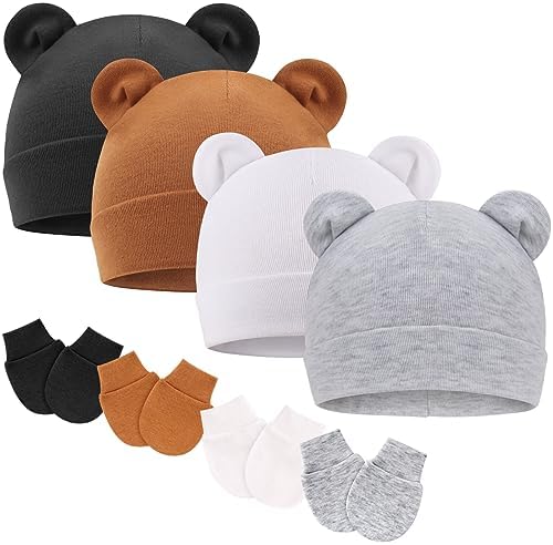 BQUBO Newborn Baby Mittens Hats Bundle