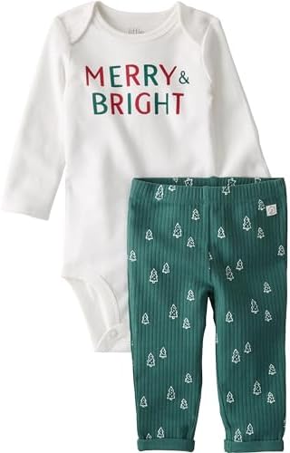 Little Planet by Carters Baby Girls 2-Piece Bodysuit Pant Set - Organic Cotton