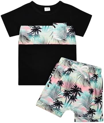 CETEPY Toddler Boy Summer Outfit Soft Knit Set