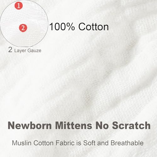 Soft Safe Newborn mittens 6-Pack for Boys Girls