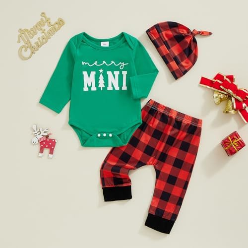 Newborn Baby Boy Girl Christmas Clothes 3-Piece Set