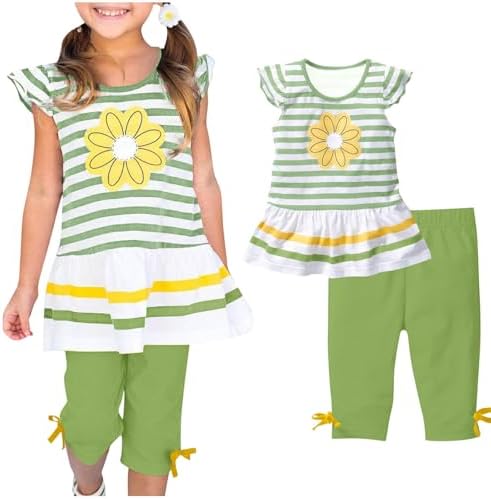 Summer essentials - Daisy Print Flutters Stripes Set