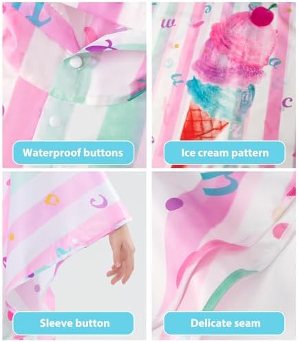 WAWSAM Lightweight Toddler Rain Poncho Reusable Waterproof jacket