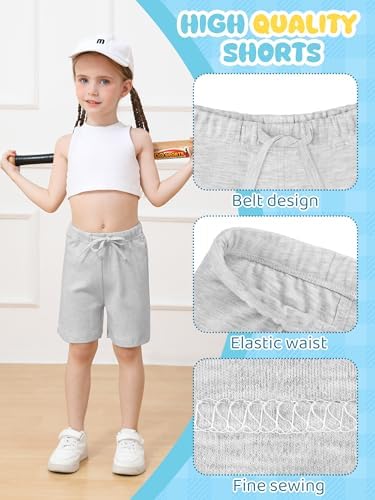 Ruisita 3 Pack Unisex Baby Toddler Cotton Shorts with Drawstring