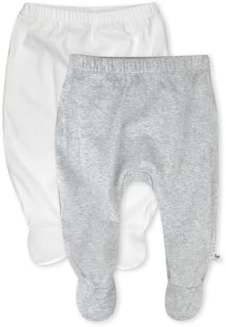2-Pack HonestBaby 100 Organic Cotton Roomy Fit Footed Pants for Baby