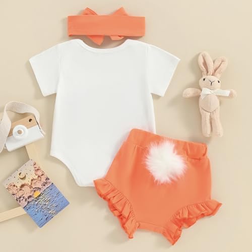 Fernvia Baby Girl Rabbit Print Romper Set