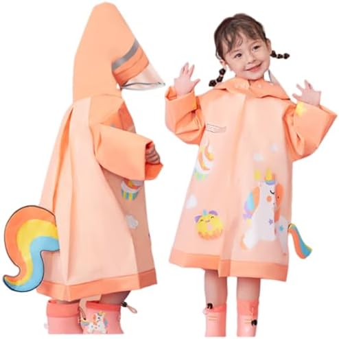 FouyadaKids Waterproof Rain Coats for Girls Boys Eco-Friendly Reusable Rain Jackets