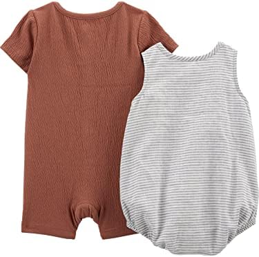 Simple Joys by Carters Button Rompers for Baby Boys 2-Piece Set