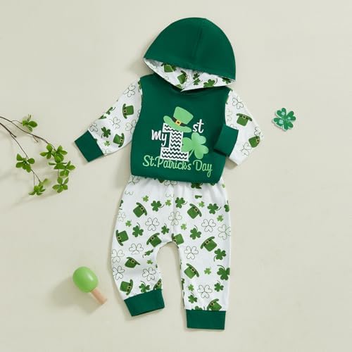 BemeyourBBs First St Patricks Day Baby Boy Outfit shamrock romper and pants set