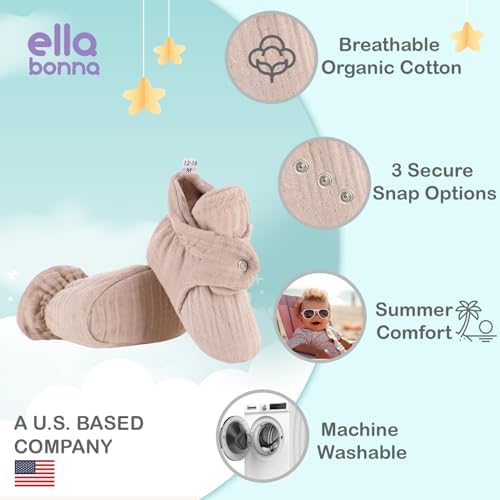 Ella Bonna Organic Baby Slippers for Babies 6-12 Months