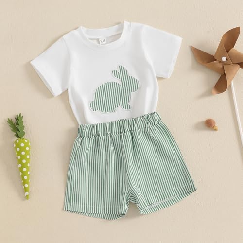 Lamuusaa Easter Toddler Boys Plaid Stripe Set