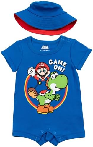 Super Mario Mario Yoshi Romper Sun Hat