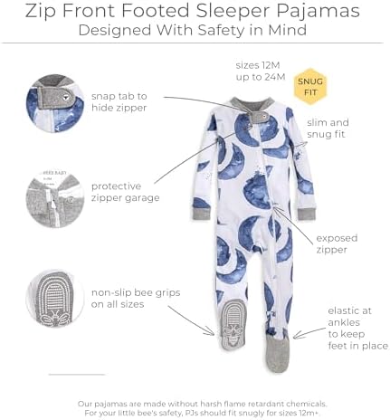 Burts Bees Baby Boys Pajamas Organic Cotton Footed Sleeper