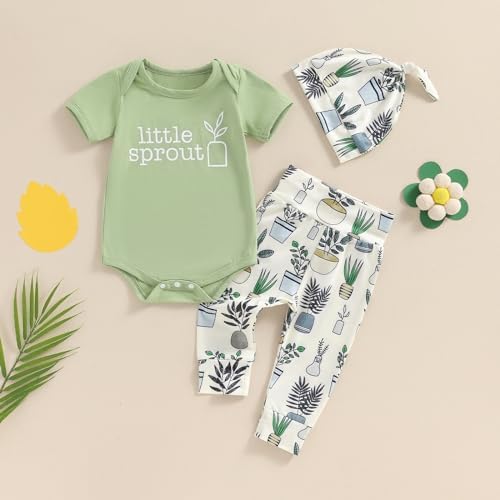 Chloefairy Newborn Summer Romper Set for Baby Boy and Girl