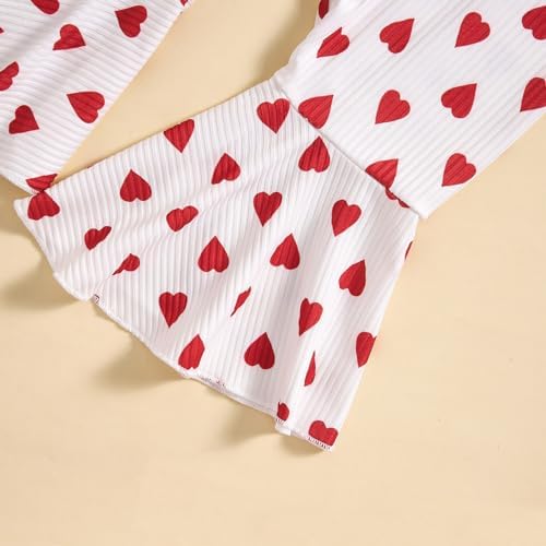 FZVYD 2025 SpringFall Heart Print Toddler Girls Outfit Set