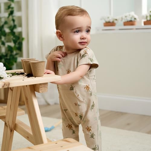 GREAT VALUE Gerber Baby Boys Romper Set with Stretchy Leg Snaps
