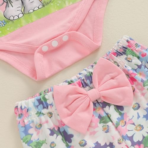 Elephant and Floral Romper Set for Babies