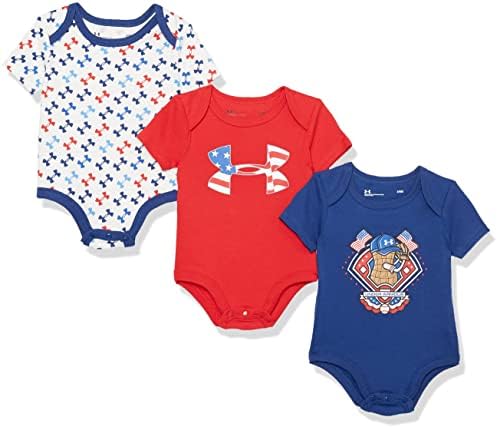 Under Armour Baby Boys 3-Pack Short Sleeve Bodysuit Set