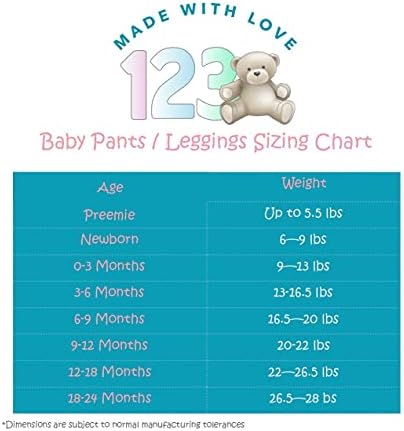 123 Bear Infant and Toddler Soft Cotton Spandex Pants