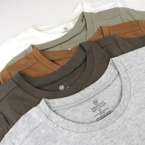 HonestBaby Unisex 5-Pack Soft Cuts Fine T-Shirts for Babies