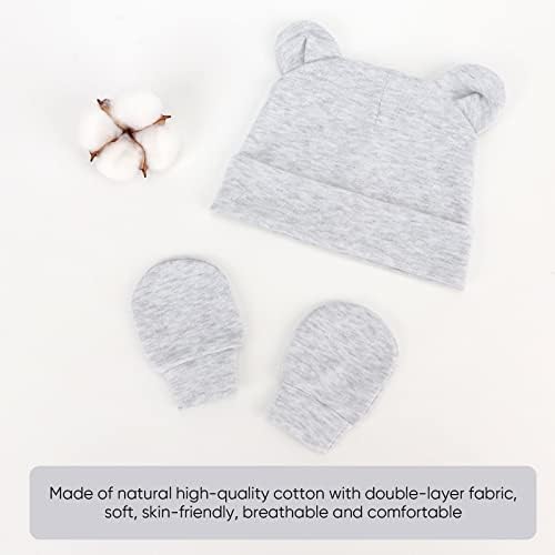 BQUBO Newborn Baby Mittens Hats Bundle