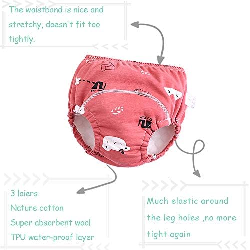 4-Pack Cotton Training Pants for Kids Ages 12M-4T