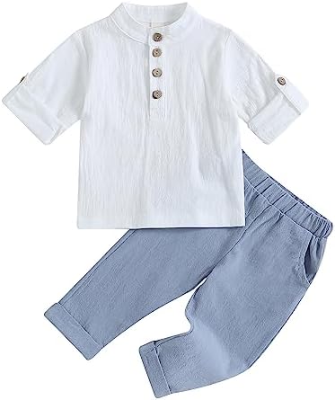Premium Cotton Linen Toddler Boys Clothing Set