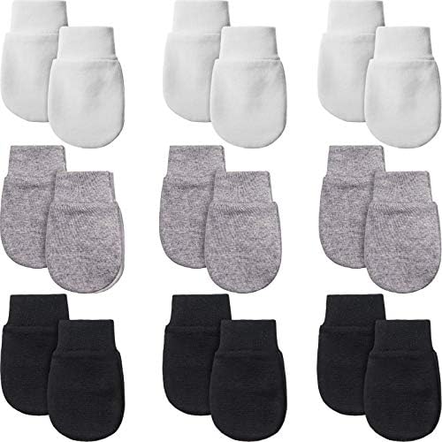 9-Pair No-Scratch Cotton Gloves for Newborn Boys and Girls