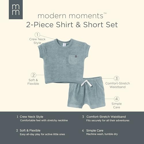 Modern Moments by Gerber Male Baby Set - Knit Terry Shirt Shorts