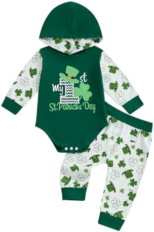BemeyourBBs First St Patricks Day Baby Boy Outfit shamrock romper and pants set