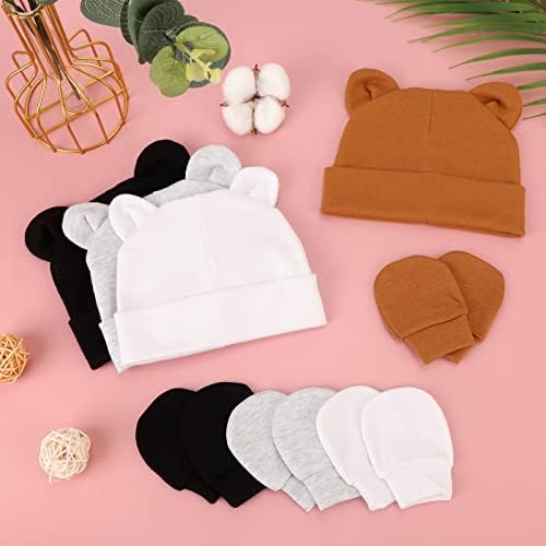 BQUBO Newborn Baby Mittens Hats Bundle
