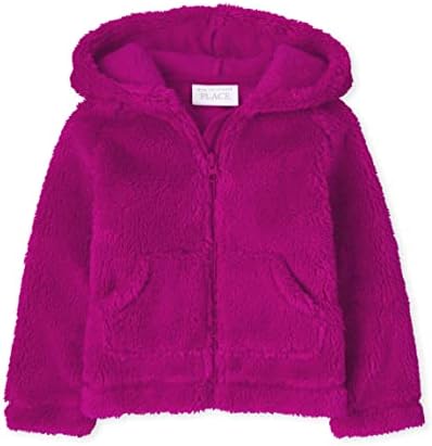 The Childrens Place Cozy Baby Girls Long Sleeve Sherpa Zip-up Hoodie