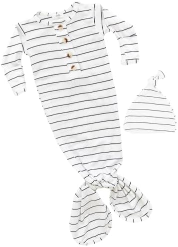 Perfect Gender-Neutral Newborn Gown Hat Set