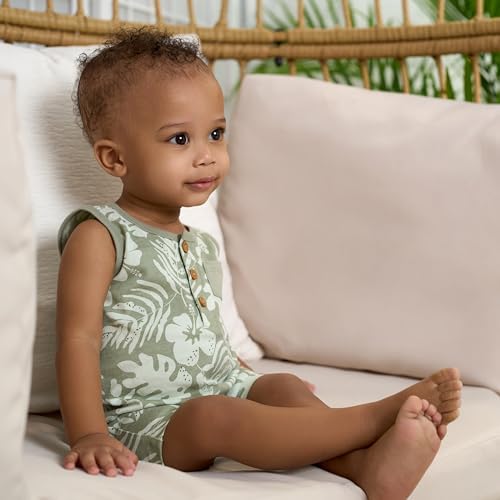 GREAT VALUE Gerber Baby Boys Romper Set with Stretchy Leg Snaps
