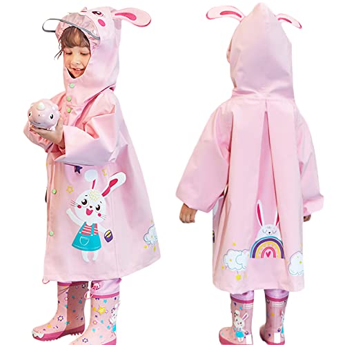 Kids Reflective Rain jackets for 4-6 year boys and girls