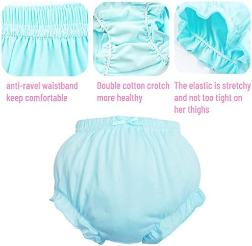 7-Pack Soft Cotton Baby Bloomers for Toddler Girls with Cute Patterns