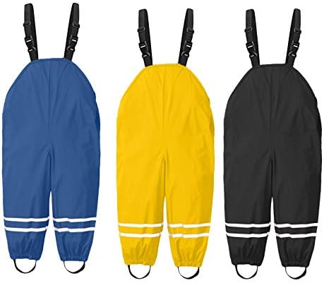 Kids Toddler Waterproof Rain Bib Overalls for Boys Girls