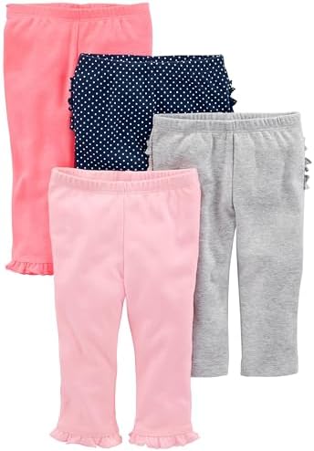 4-Pack Playful Bottoms for Baby Girls Cute Fun Pants