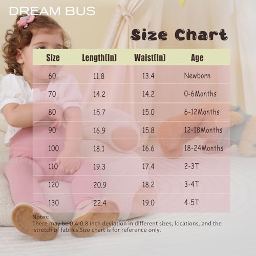 DREAM BUS 5 Pack Toddler Girl Cotton Joggers
