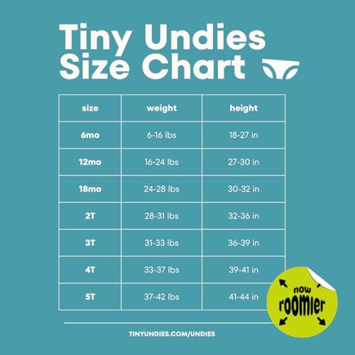 Tiny Undies Small Cotton Training Pants Roomier 3-Pack