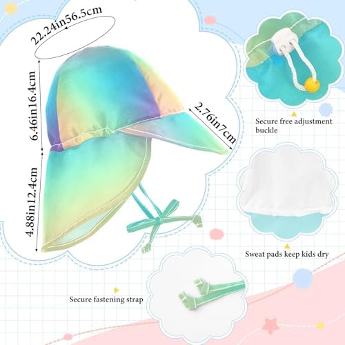 Adjustable Pastel Gradient Rainbow Unisex Toddler Bucket Hat for Summer