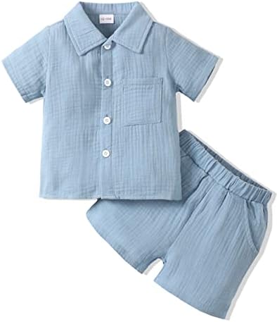 Renotemy Dinosaur-Themed Toddler Boys Cotton Outfit for Summer