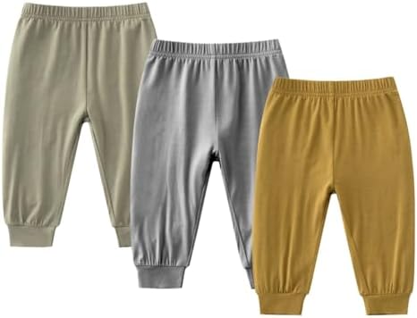 JunNeng 3PCS Baby Rayon of Bamboo Jogger Pants
